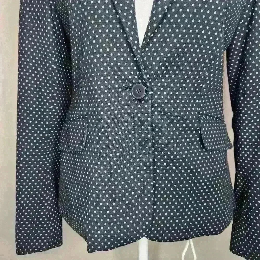 New York And Company Black One-Button Pockets Blazer Womens Size 0 - Picture 3 of 11